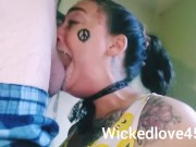  hippie gives beautiful balls deep facefuck THROAT PIE 15/16