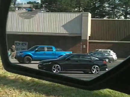 Hot girlfriend squirting on huge zucchini in a busy parking lot!  Tiny MILF