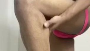 College lotions body in jockstrap