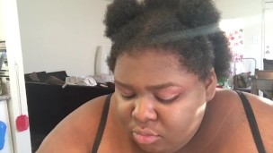 EBONY BBW EATS SOUL FOOD | with sound 