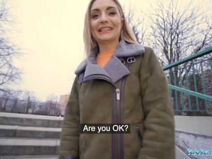 Public Agent Russian Blonde Caty Kiss Loves a Big Cock