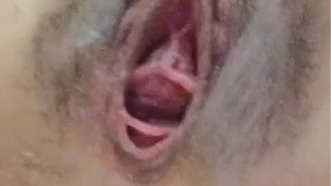 Pussy tunnel opening after 12 hours plug training 