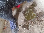 Releasing My Golden Nectar At The Bottom Of Some Creepy Stairs 7/16