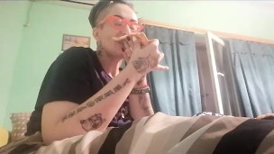 Amazon Olga Stuffs Her Belly with Sushi