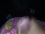 Pierced cock masturbating