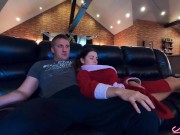 Busty Babe Suck my Cock and Hard Pussy Fuck - Cum Mouth after Watching TV 2/16