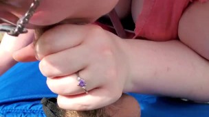 Risky public BJ behind the grocery store 