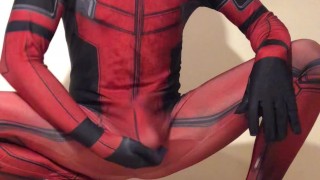 MASTURBANDO com minha nova roupa DEADPOOL * * Rock HARD COCK & Super HORNY **