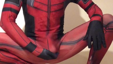 WANKING in my New DEADPOOL Outfit ** Rock HARD COCK & Super HORNY **