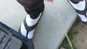 Massive Norwegian Fat Daddy Cock Pissing Outside With Socks And Sandals On