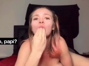 JOI En Español con sexy . Semen en la boca 13/16