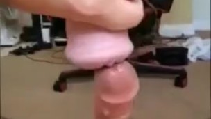 Dad-bod destroys pocket pussy in living room