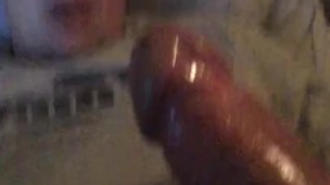 Stroking my fat cock