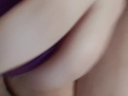 Me sucking on a purple jelly dildo then fucking myself~ 11/16