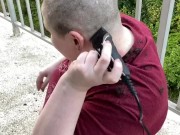 POV Big Titty BBW Shaves Her Head Outside  11/16