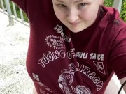 POV Big Titty BBW Shaves Her Head Outside  14/16