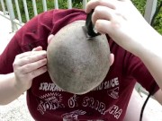 POV Big Titty BBW Shaves Her Head Outside  15/16