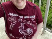 POV Big Titty BBW Shaves Her Head Outside 