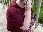 POV Big Titty BBW Shaves Her Head Outside  6/16