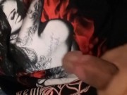 Stroking my big Latino dick in my favorite Brittanya shirt