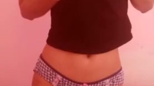 asian teasing tits in black top and choker