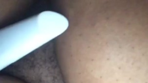 BBW Ebony uses clit sucking toy (snapchat babygirl00324) 