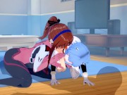 [Evangelion]Mari and Rei Threesome(3d hentai) 4/16