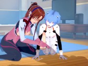[Evangelion]Mari and Rei Threesome(3d hentai) 5/16