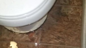 Pissed all over work toilet