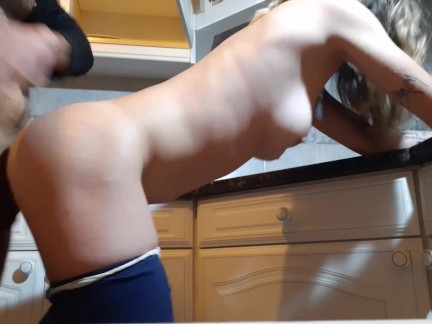 I fucked my stepsister while she cleaned a new kitchen