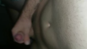Cumshot over himself during jerk off session 