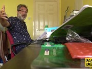 Throating submissive toys as she gets fucked 3/16