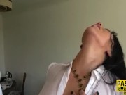 Throating submissive toys as she gets fucked 6/16