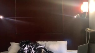 SELF BONDAGE BREATHPLAY IN PLASTIC BAG CUM