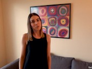 Tall pretty girl fucked by big cock, huge facial, in casting 1/16