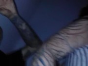 Almost caught fucking in public at tattoo shop between tattoos.