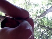 POV Hot Risky Strap on Pegging outdoors in the woods! Pussy Licking & Hard fast Anal Fuck! 1/16
