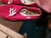 Cum in red shoes
