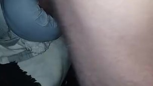Closeup of D.I.Y pocket pussy. Cum covered big dick. No Hands.