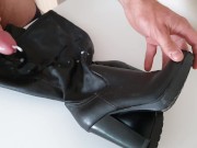 Cum on high leather boots