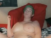 Horny slut fucks herself while moaning for Daddy’s cock