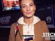 Outgoing Kessie Shy FUCKED OUTDOORS behind German ad board! Berlin Banger 3/16