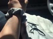 Wife gives Husband handjob in CAR 7/16