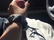 Wife gives Husband handjob in CAR 9/16