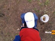 Public blowjob pov in forest, we were nearly caught, outside cumshot mouth 11/16