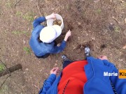 Public blowjob pov in forest, we were nearly caught, outside cumshot mouth 3/16