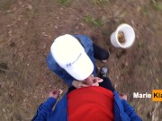 Public blowjob pov in forest, we were nearly caught, outside cumshot mouth 4/16
