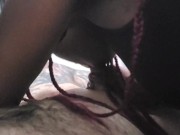 ebony teen sucks white dick 1/16