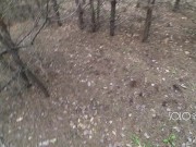 Innocent teen public play with pussy in the forest, masturbating outside 3/16