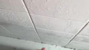 Playing with my hard wet dick in the shower with big cumshot 